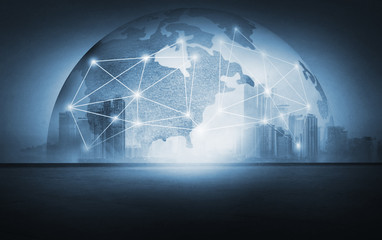  Information Communication Technology and Smart city and Internet of Things concept.