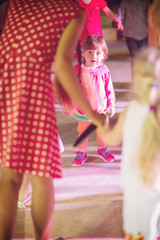 little girl dancing in the kids disco