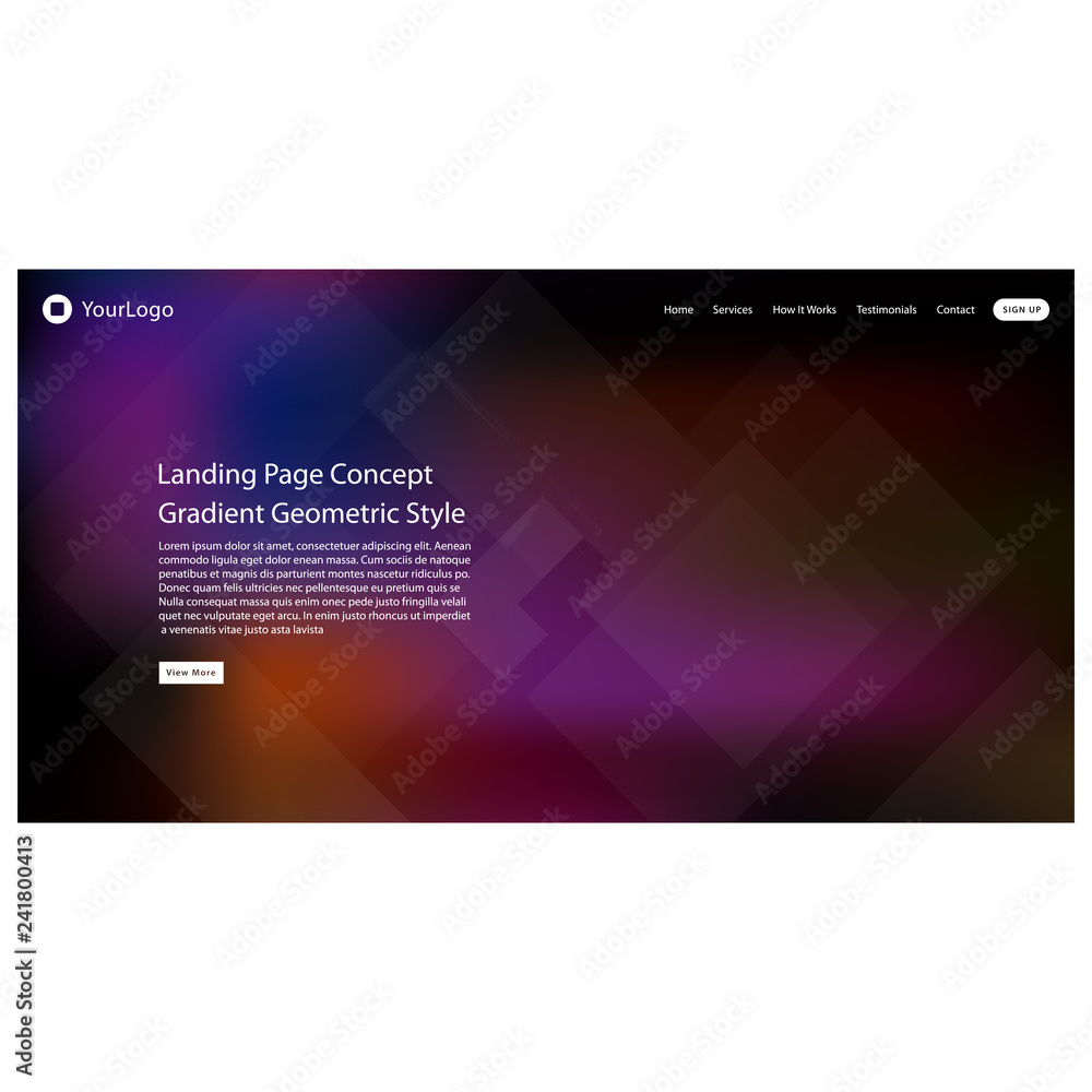 Poster abstract colored gradient mesh background of web header for website and landing page template