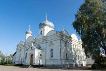 Fototapeta na wymiar Veliky Novgorod, Russia.Pokrovsky Cathedral.. Cathedral of the Intercession of the Holy Virgin and Zverin Monastery