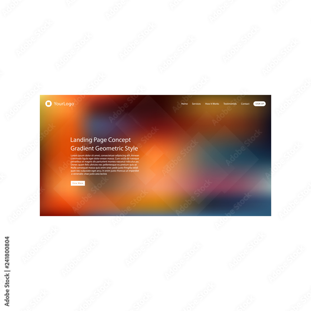 Poster abstract colored gradient mesh background of web header for website and landing page template