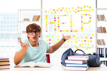 Student preparing for university exams