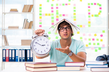Student preparing for university exams