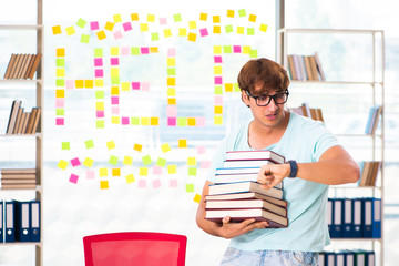 Student preparing for university exams