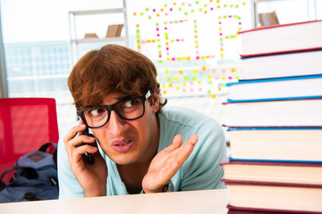 Student preparing for university exams