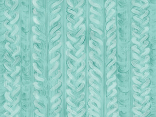 Colorful hand drawn texture of blue design knit texture on blue watercolor background, isolated fashion illustration painted by oil color brush, high quality