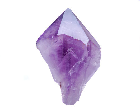 Large Amethyst Phantom  Point from Brazil isolated on white background.