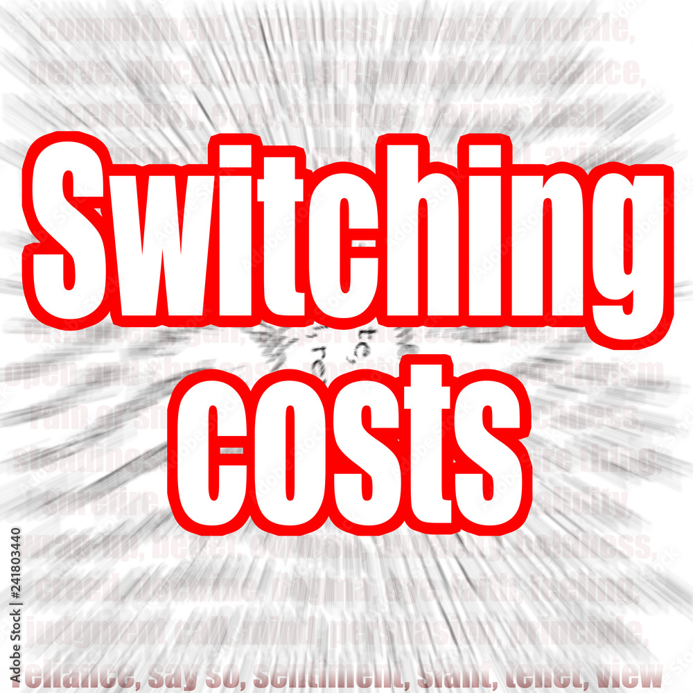 Poster switching costs word with zoom in effect