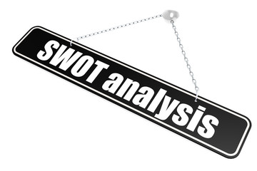 Obraz premium SWOT analysis word hang on the banner