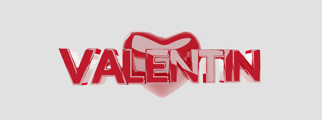 Valentine's Day glossy symbol red 3d-illustration