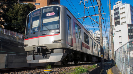 Naklejka premium 東横線を走る東急5000形