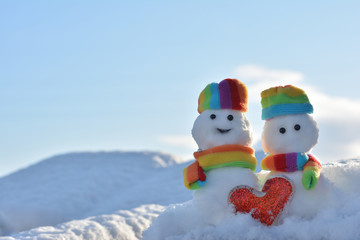 雪だるま　ハート


