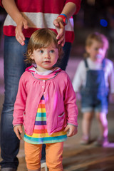 little girl dancing in the kids disco