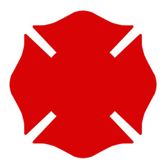 Maltese Cross Firefighter Emblem St Florian Solid Red - obrazy, fototapety, plakaty