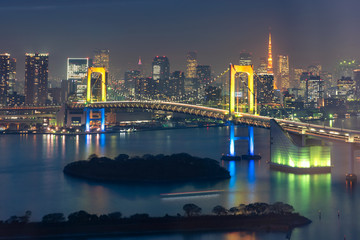 Rainbow bridge at Odaiba city of Tokyo - 241808281
