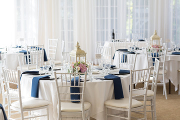 Wedding Reception Table Setup Indoors