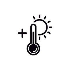 Warm summer thermometer vector icon