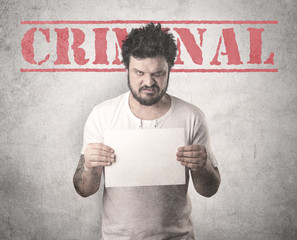 Caught gangster with criminal background.