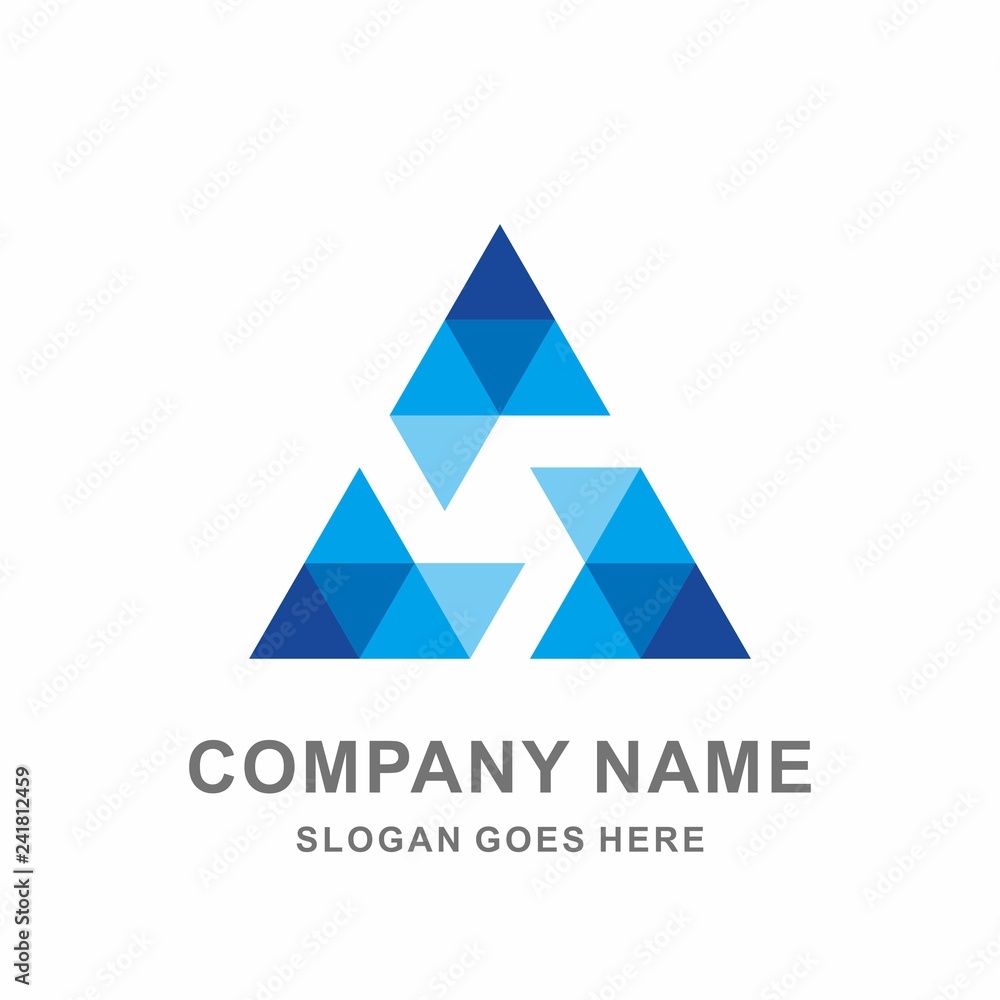 Wall mural Geometric Triangle Pyramid Arrow Architecture Interior Building Business Company Stock Vector Logo Design Template