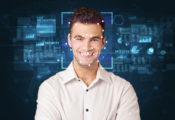 Digital Face Recognition System concept