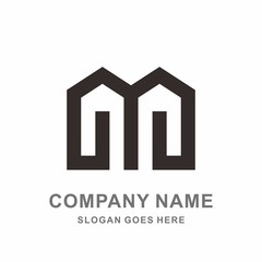 Building House Architecture Interior Real Estate Business Company Vector Logo Design