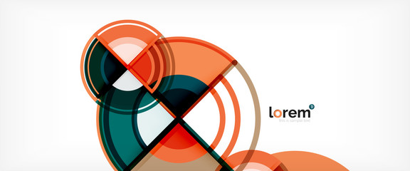 Obraz premium Circle abstract background, bright colorful round geometric shapes