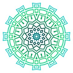 Green color Mandala flower decoration. Vector floral ornament. Tribal ethnic fashion motif for paper, textile.