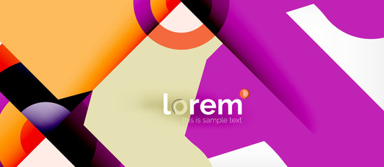 Colorful trendy geometric shapes background