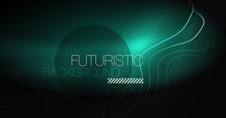 Neon lines wave background. Abstract composition