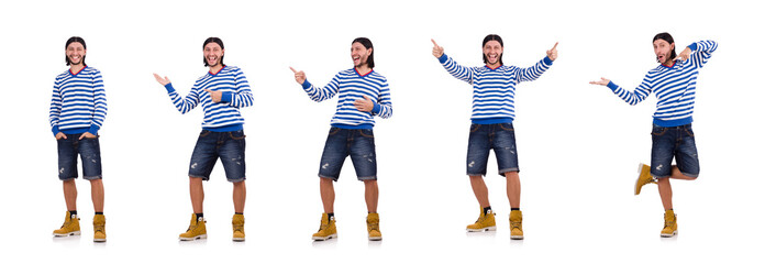 Young man isolated on white