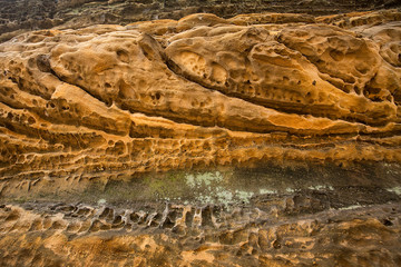 Sedimentary rock of Ritchie Ledges in Cuyahoga Valley National Park.