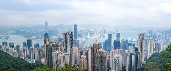 panorama landscape cityscape Hong Kong Island 