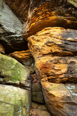 Sedimentary rock of Ritchie Ledges in Cuyahoga Valley National Park.