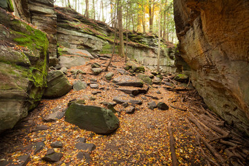 Cove rocks of Ritchie Ledges in Cuyahoga Valley National Park.