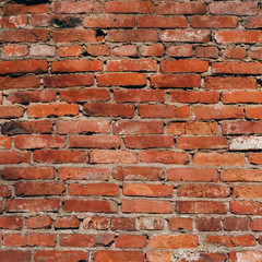 Obraz premium texture of the old brick wall is red