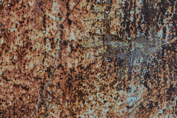 texture of rusty old metal with corrosion and exfoliating paint
