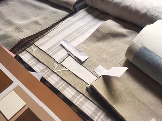 linen fabric selection for interior decoration such as upholstery pillow and curtain matching with...
