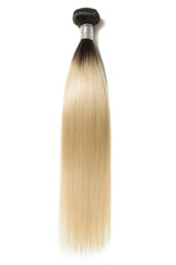 Straight black to blonde ombre style human hair weaves extensions bundel