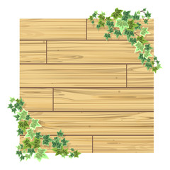 木の板とアイビーのナチュラルフレーム　01