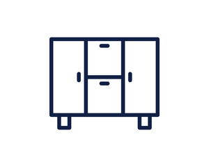 cupboard line icon illustration vector , cupboard line icon illustration design
