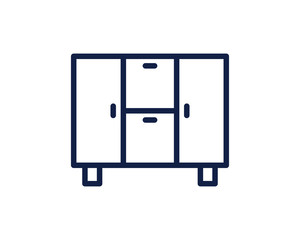 cupboard line icon illustration vector , cupboard line icon illustration design