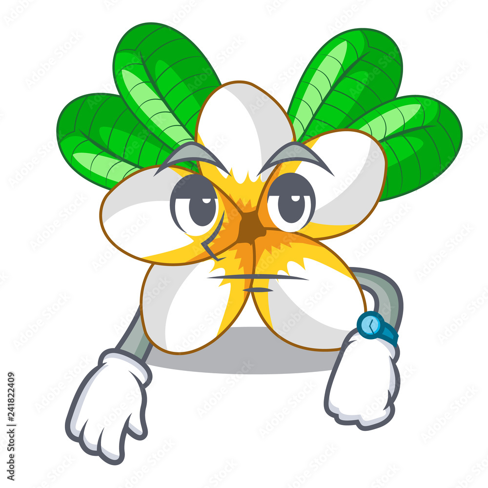 Poster Waiting flower frangipani isolated on the mascot