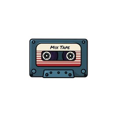 Plastic audio compact cassette tape - web icon