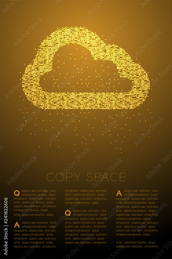 Poster abstract geometric bokeh circle dot pixel pattern cloud symbol shape, technology concept design gold