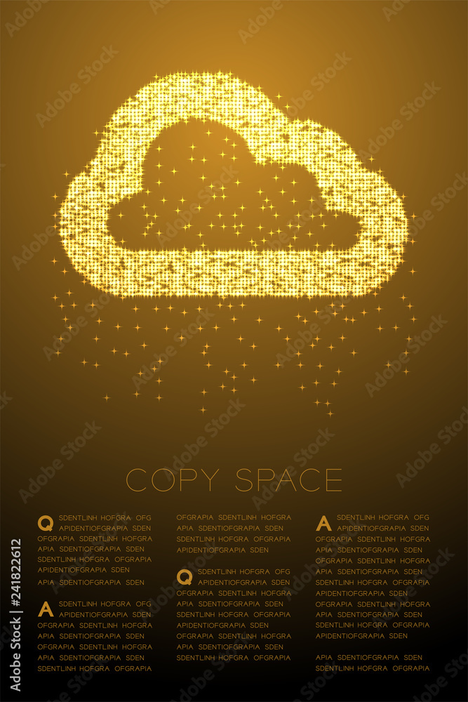 Aufkleber abstract shiny bokeh star pattern cloud symbol shape, technology concept design gold color illustrat