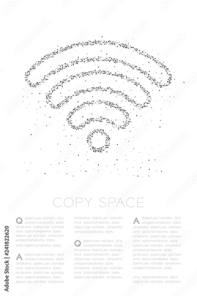 Aufkleber abstract geometric circle dot pixel pattern wifi symbol, internet connect concept design black color
