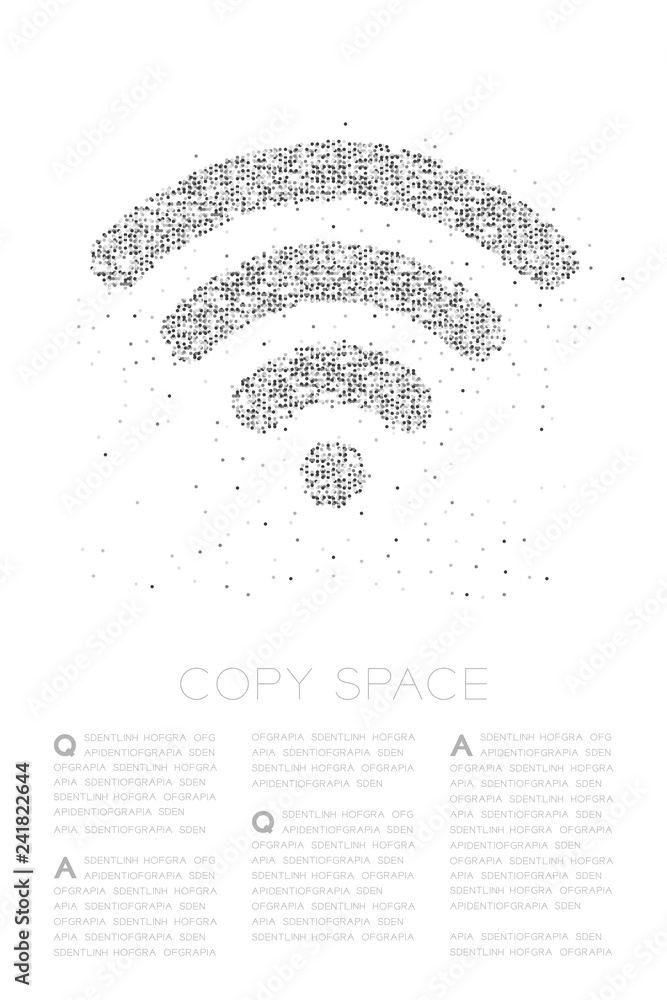Aufkleber abstract geometric circle dot pixel pattern wifi symbol, internet connect concept design black color