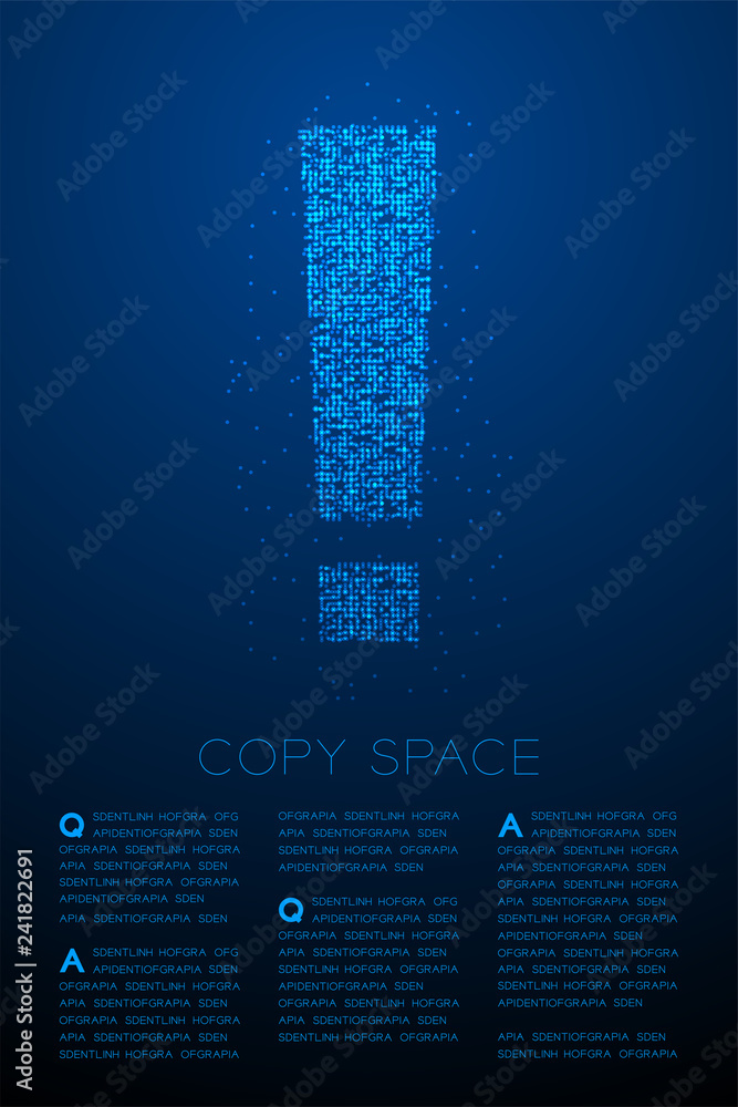 Aufkleber abstract geometric bokeh circle dot pixel pattern exclamation mark sign icon, warning concept design