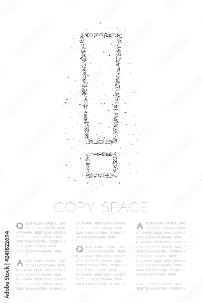 Aufkleber abstract geometric low polygon square box pixel and triangle pattern exclamation mark sign icon, war