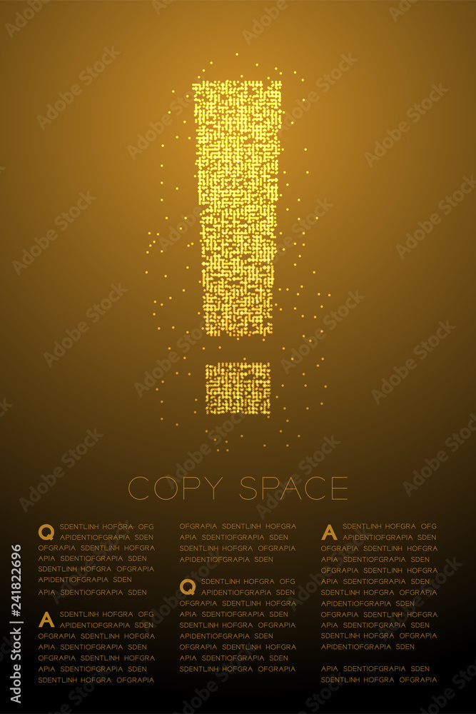 Aufkleber abstract geometric bokeh circle dot pixel pattern exclamation mark sign icon, warning concept design
